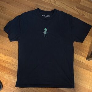 Blue Bison Black T-Shirt with Green Graphic